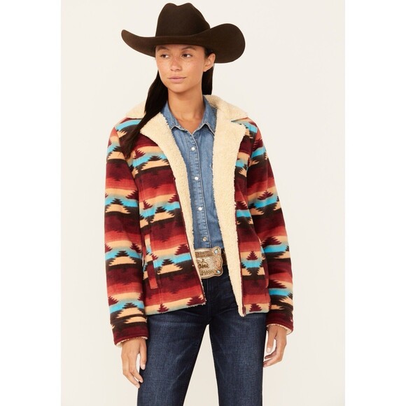 Outback Boot Barn Exclusive Southwestern Print Fleece Aztec Western Jkt Medium - Picture 1 of 11